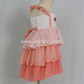 High quality embroidered chiffon fabric ruffle dress